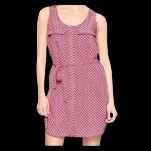 Vintage inspired print button belted dress GAP medium